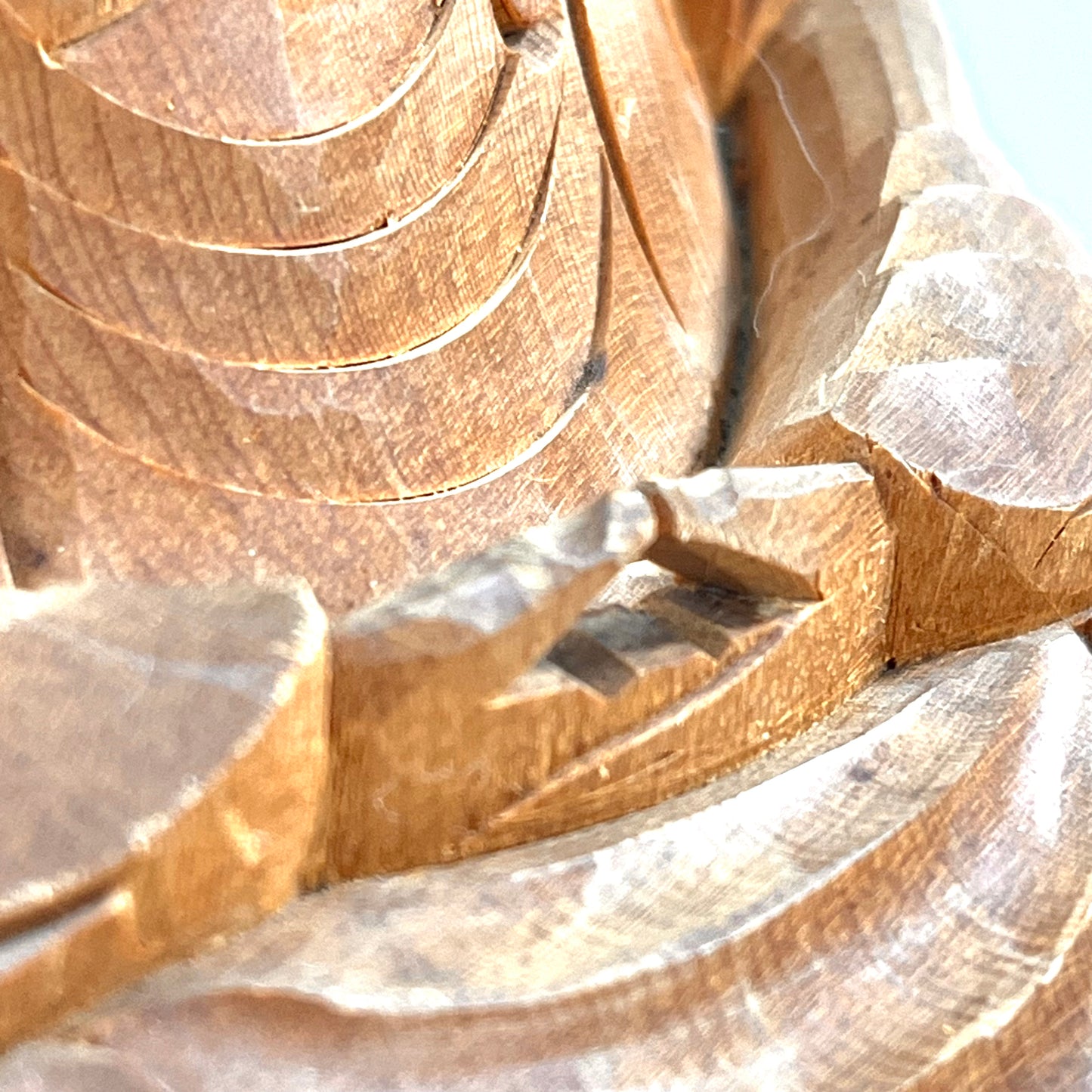 Statue of The Buddha in Seated Meditation Carved Wooden Japanese