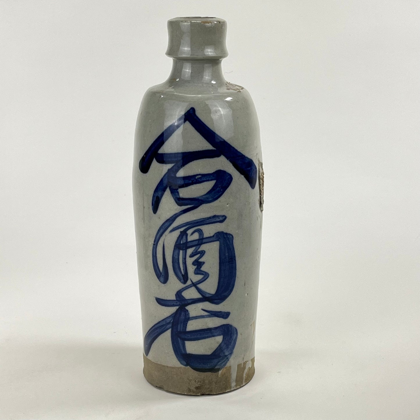 Antique Japanese Meiji Era (c1890's) Signed Tokkuri Nerrow Sake Jug Sake Blue (Vase) 9”H