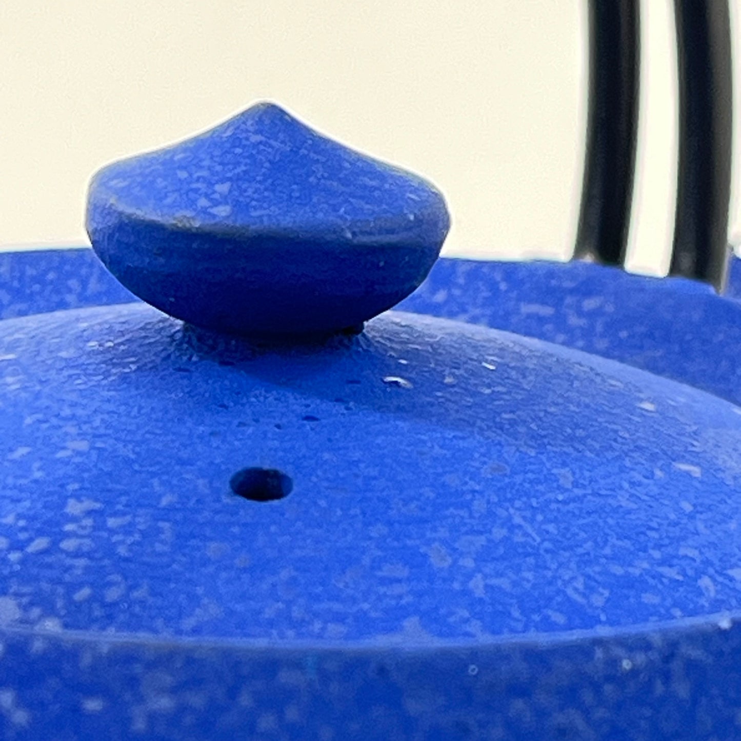 Small Japanese Blue enamel lined Iron kettle 5”