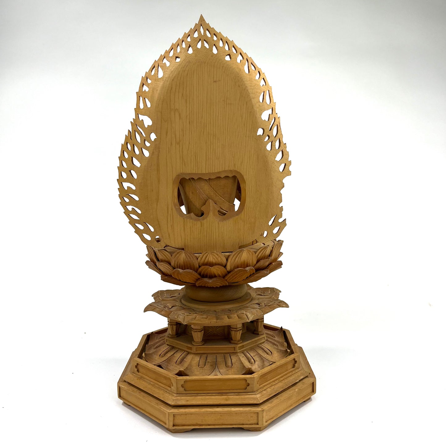 Statue of Maitreya Bodhisattva in Seated Meditation Carved Wooden Japanese