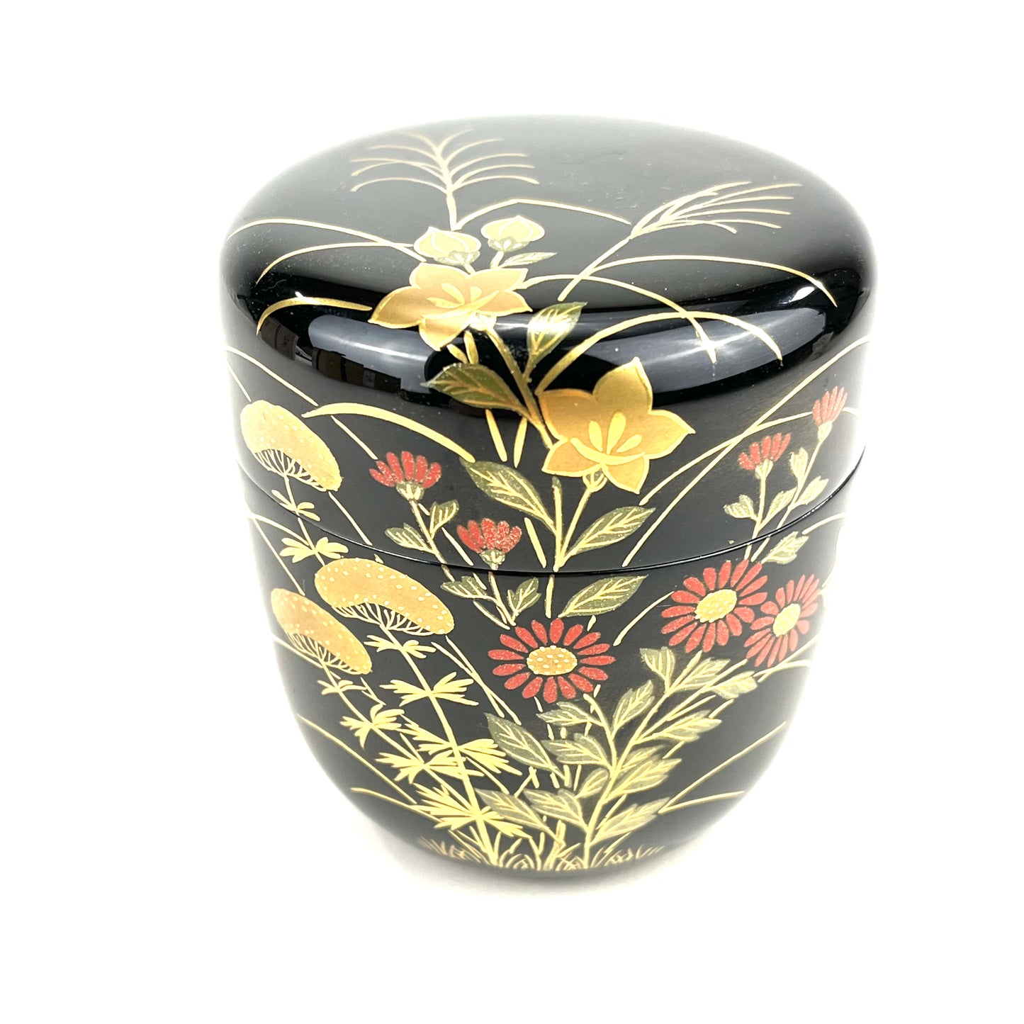 Vintage Japanese Tea Ceremony Natsume Summer Flowers w/ Kiri Box 2 3/4”