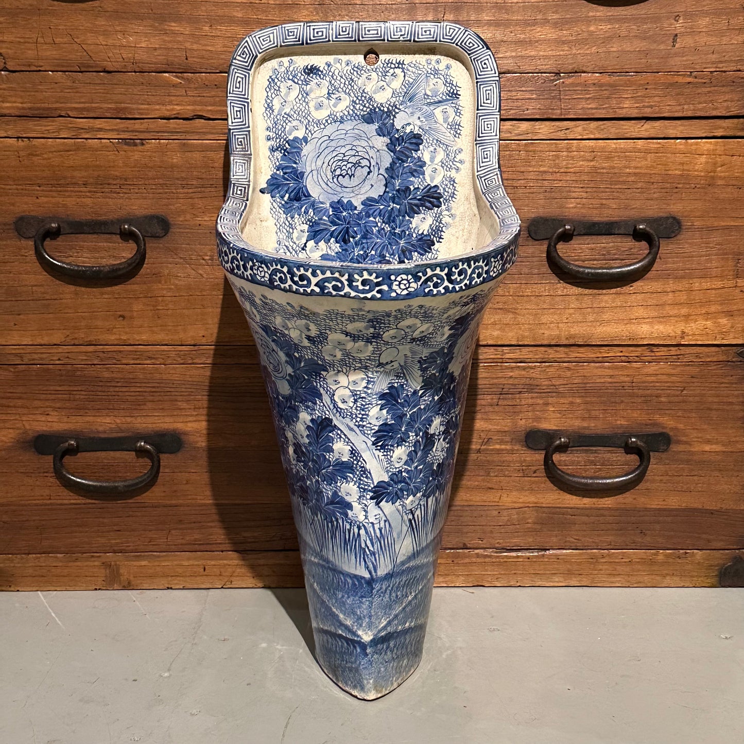 Antique Japanese Meiji Era c1880's Imari Urinal Flower Container 24”H