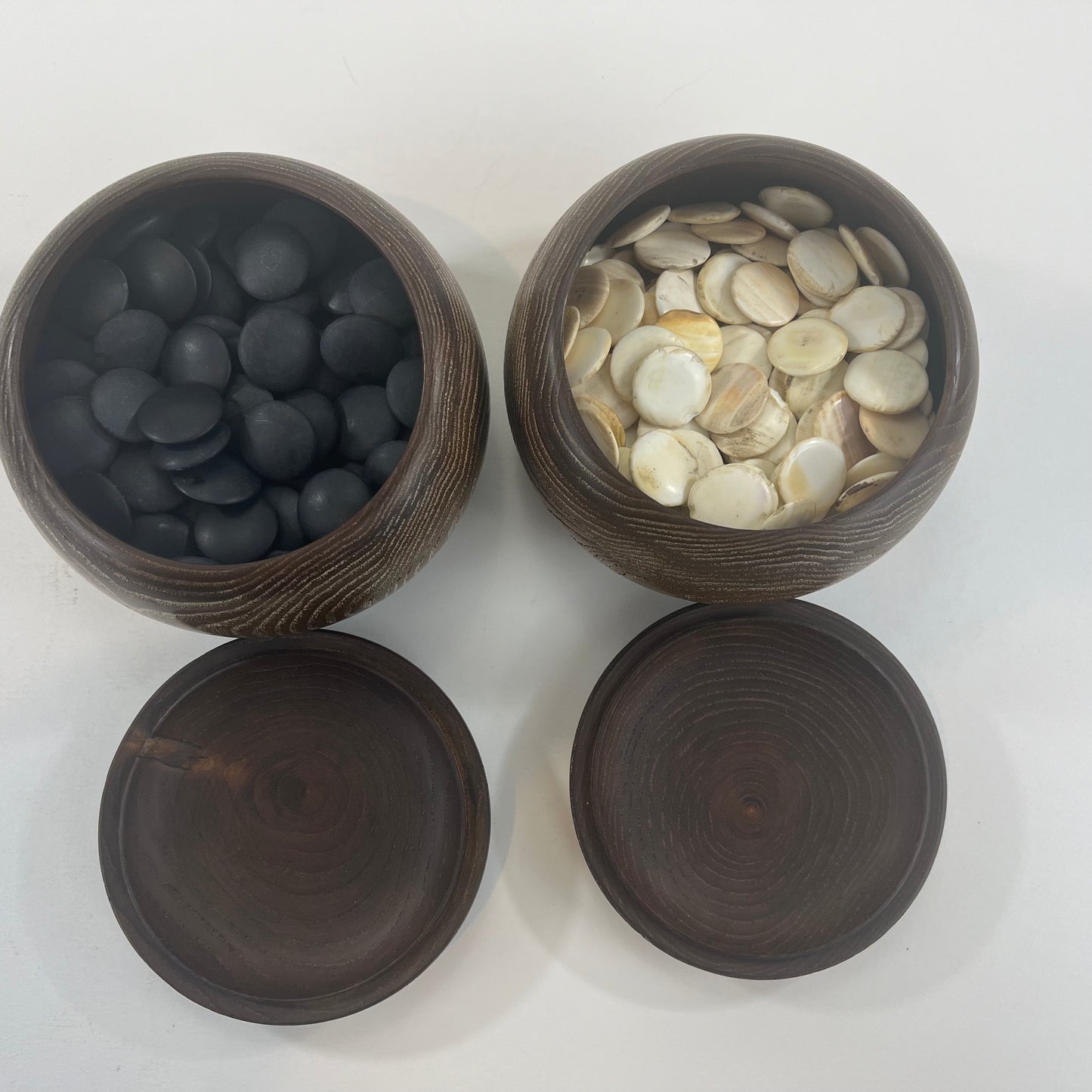 Vintage Go Stones Natural Shell & Slate w/ Keyaki Bowls