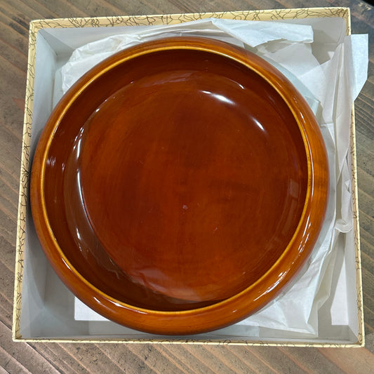 Vintage Japanese Hand Crafted Wood Hida Shunkei Round Wall Lacquer Bowl 9"