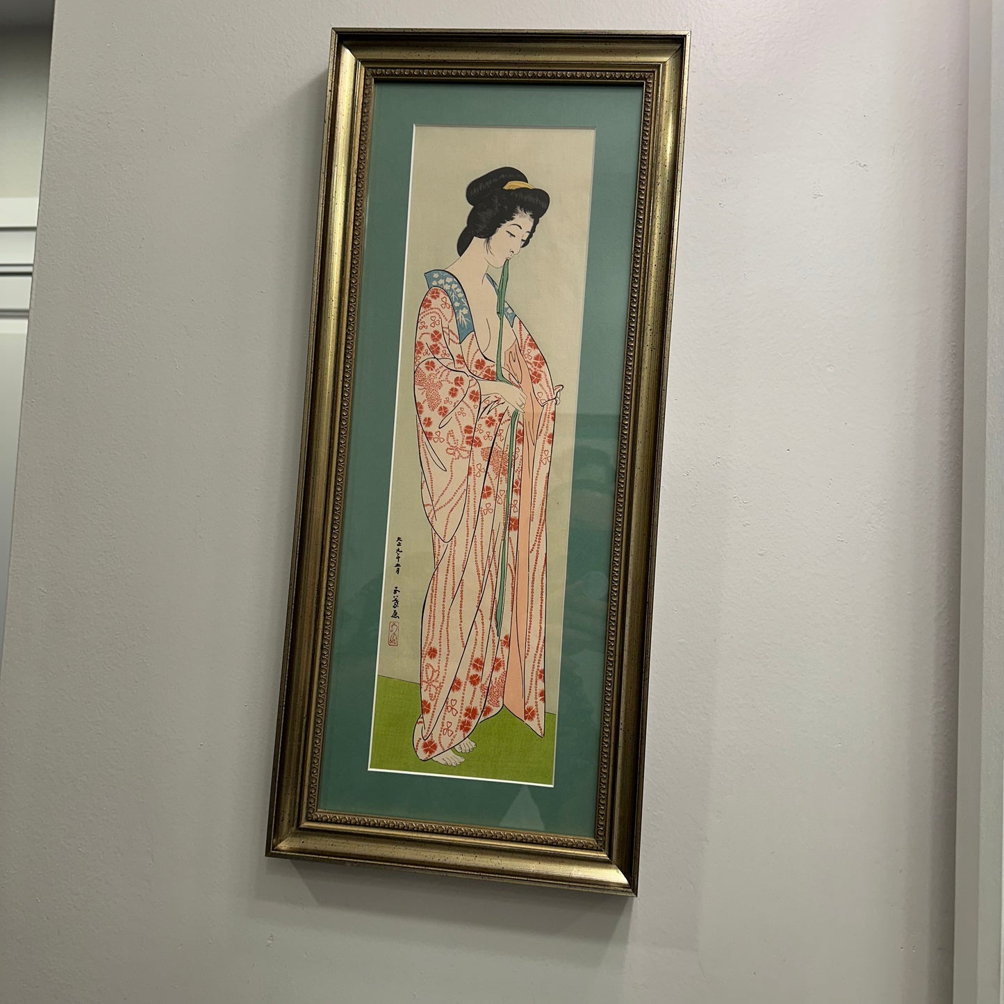 Original Woodblock Print by Hashiguchi Goyō 1920 "Beauty in a Long Undergarment" Bijin-ga LS#170