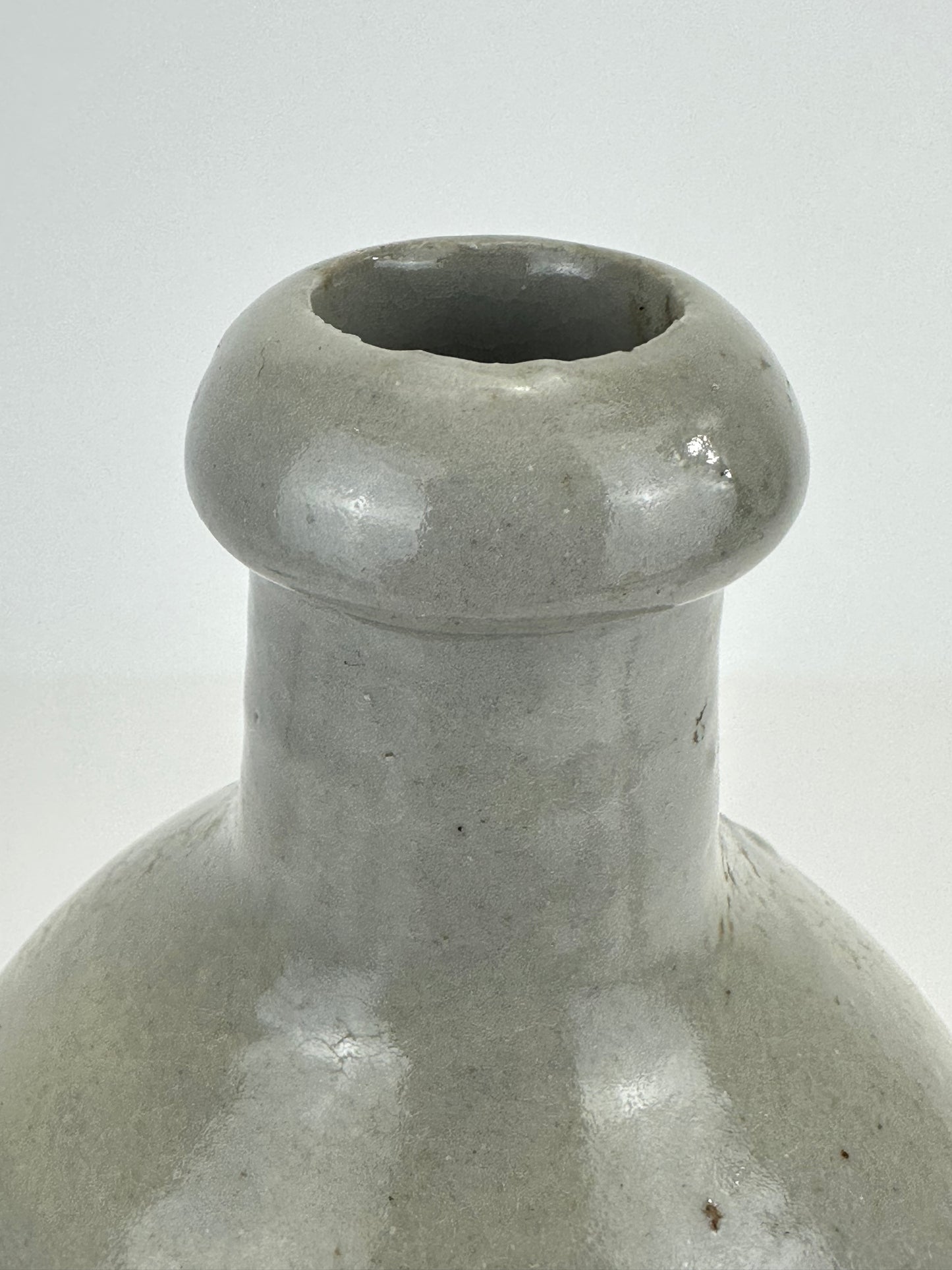 Antique Japanese 1800's Tokkuri Sake Jug Calligraphy Ceramic Mingei Vase 10"