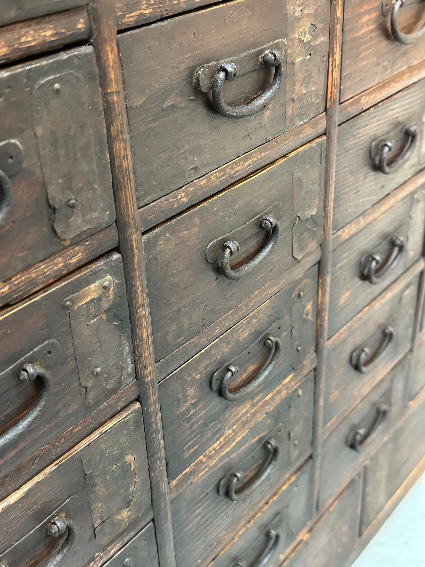 Rare Antique Japanese Kusuridansu Apothecary Tansu Edo Period c1820s 29"W