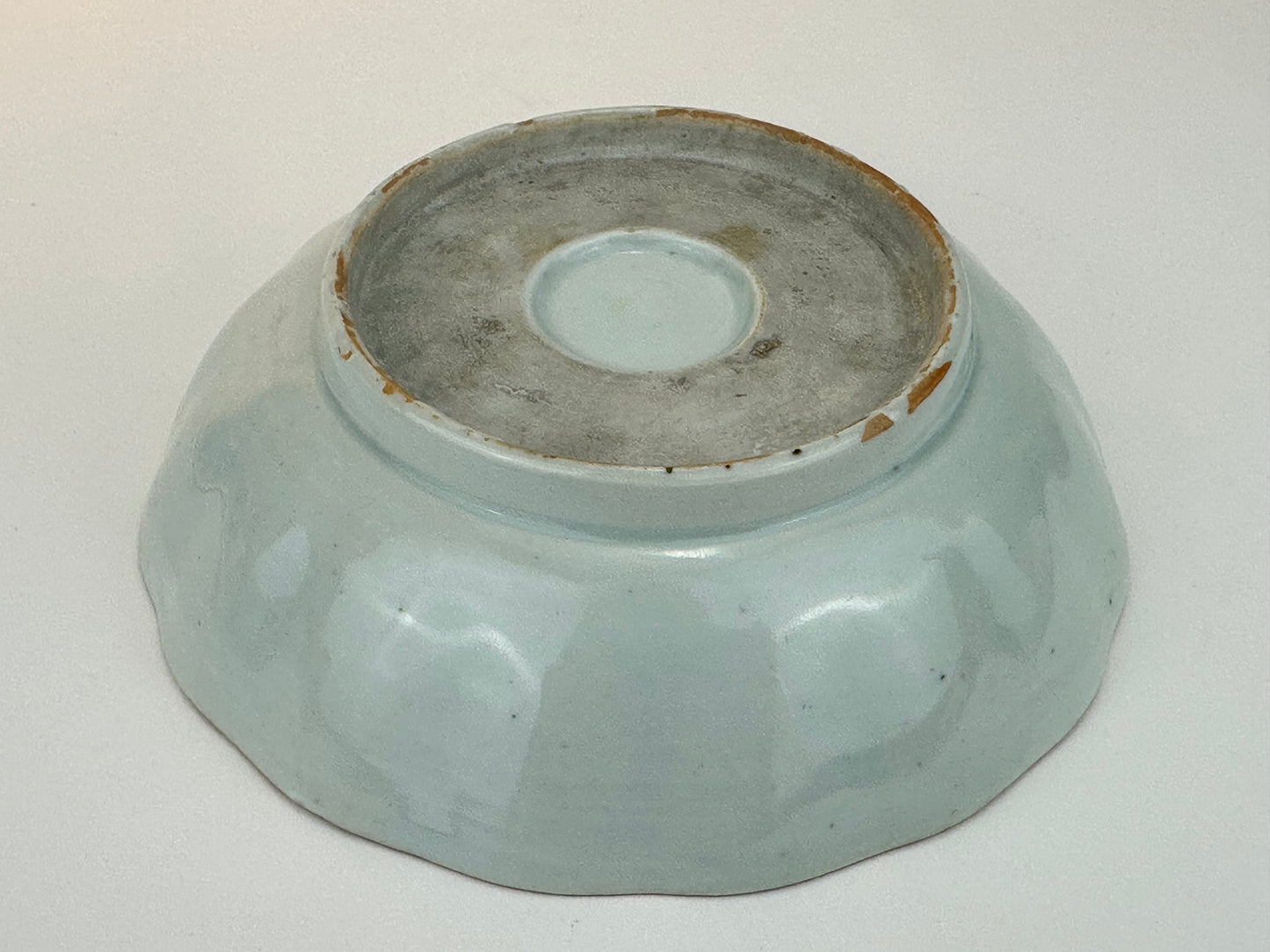 Antique Japanese Imari Scalloped Porcelain Bowl with Underglaze Blue Design 6.25"W