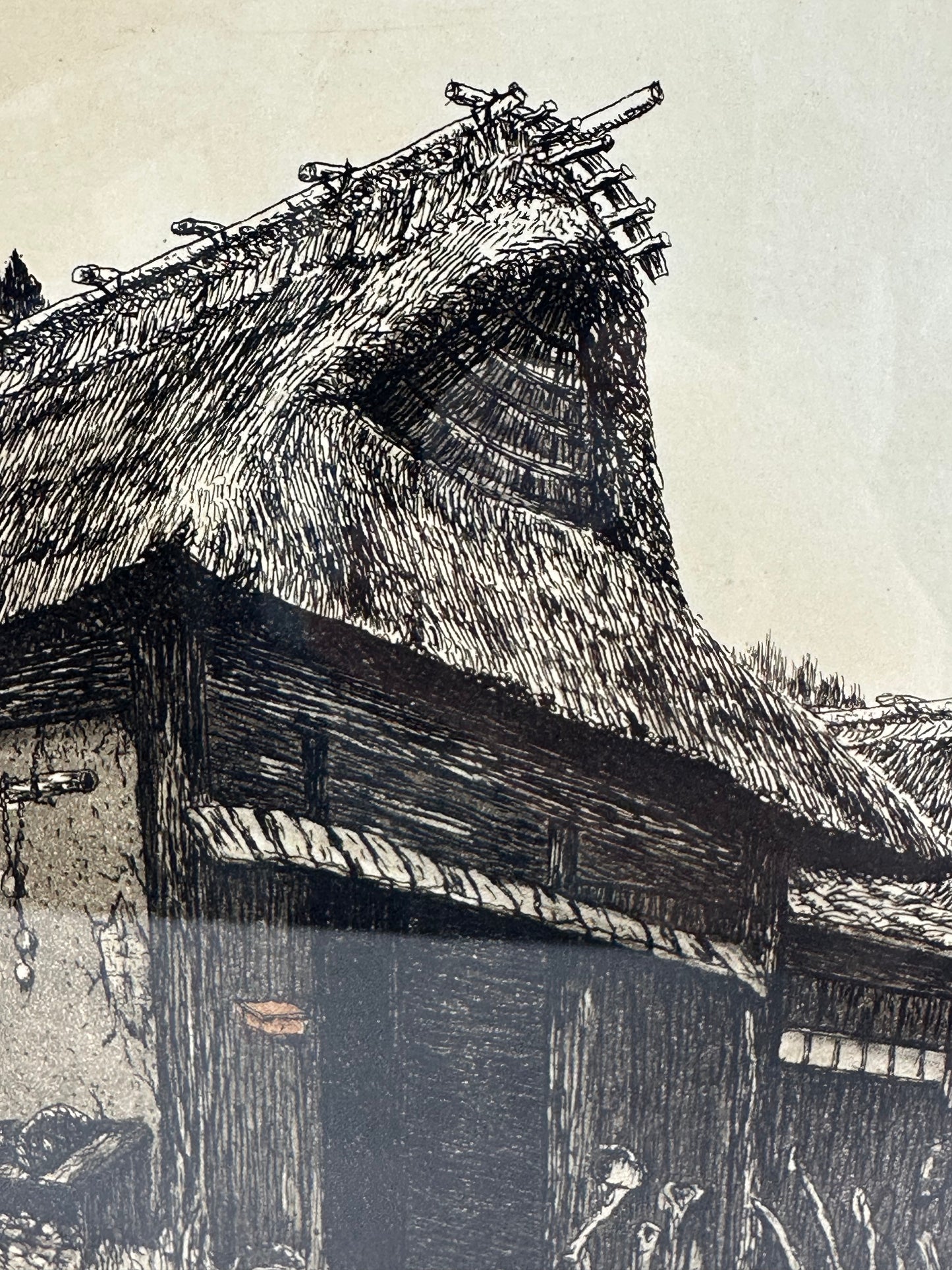Original 2021 Limited Ed. 3/100 Print by Hiroto Norikane (B. - 1949): Rustic Village LS#038