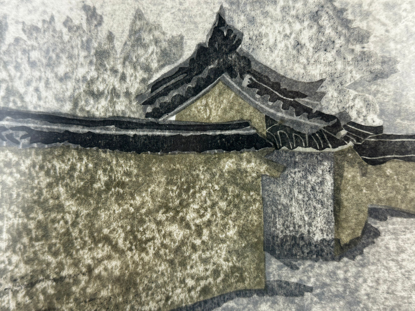 Original Woodblock Print Watanabe Yoshiko (b1954) "Loneliness on a Journey II" 1986 Limited Ed 14/30 LS#219
