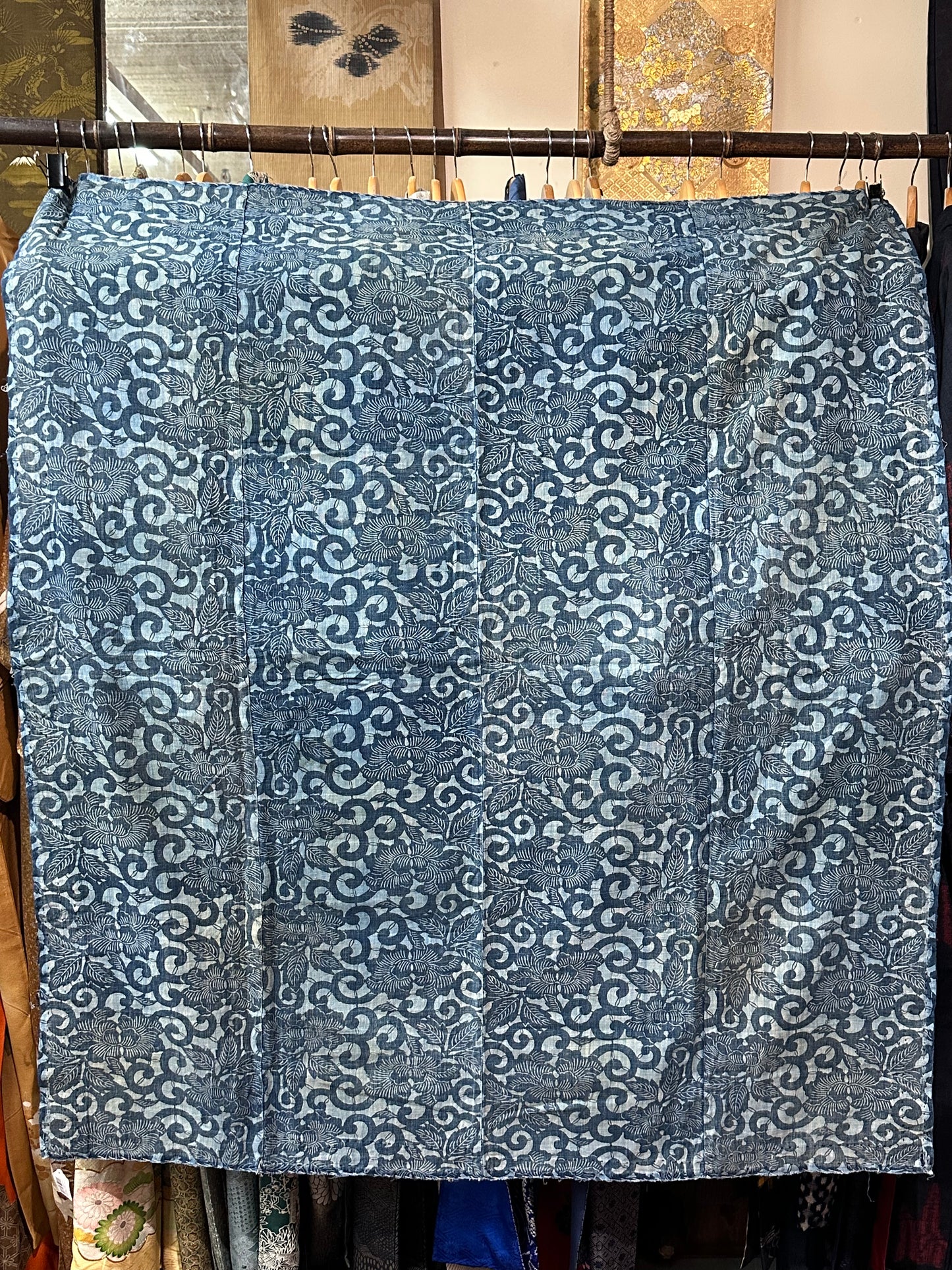 Antique Japanese 19th Century Textile - Katazome Indigo 48"x56" #67