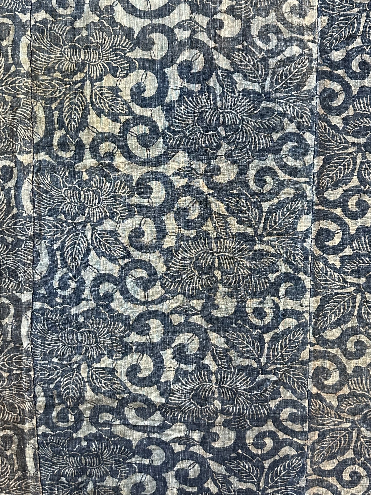 Antique Japanese 19th Century Textile - Katazome Indigo 48"x56" #67