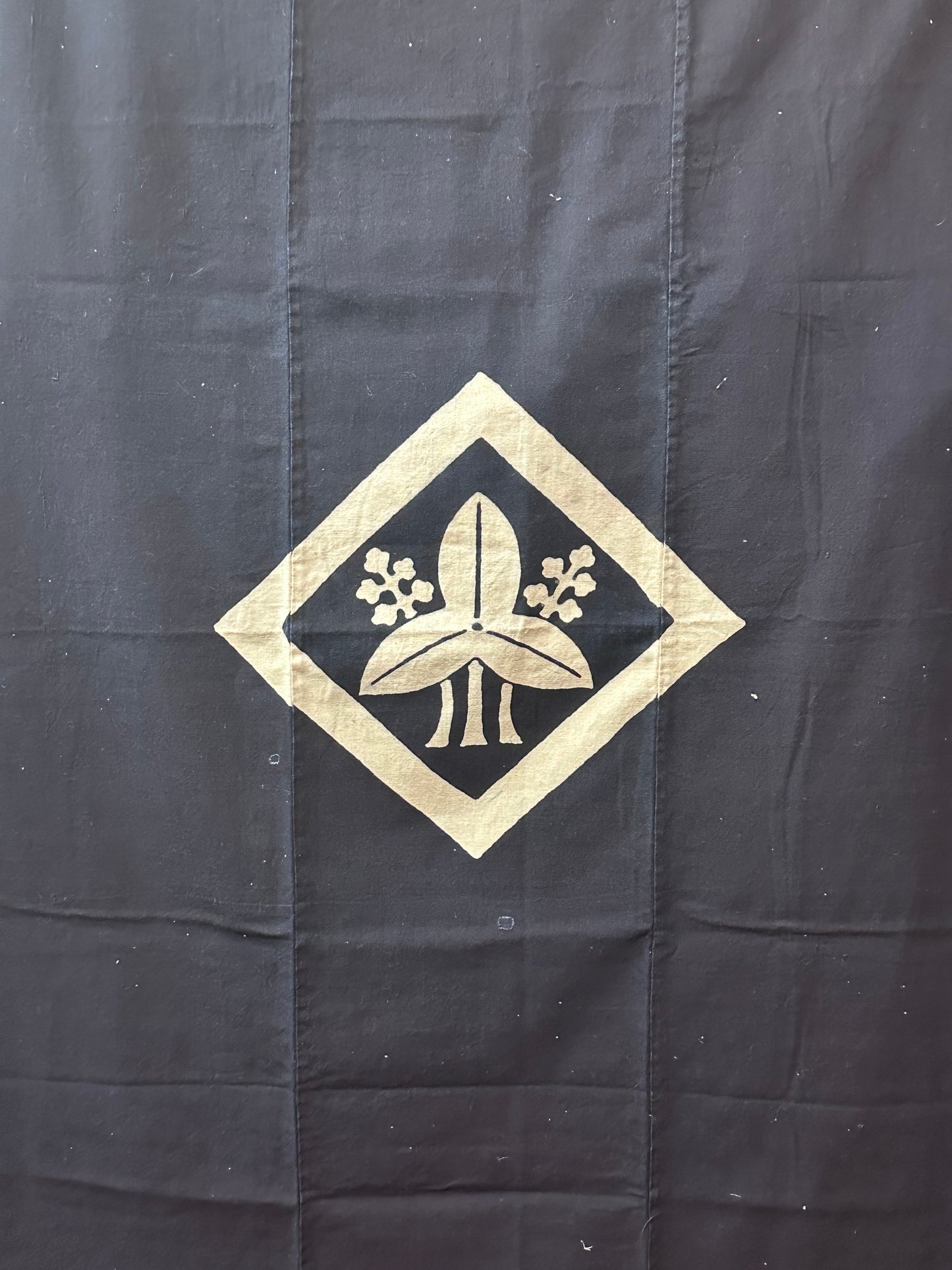 Antique Japanese 19th Century Textile Okodaka Crest - Tsutsugaki 37"x63” #100