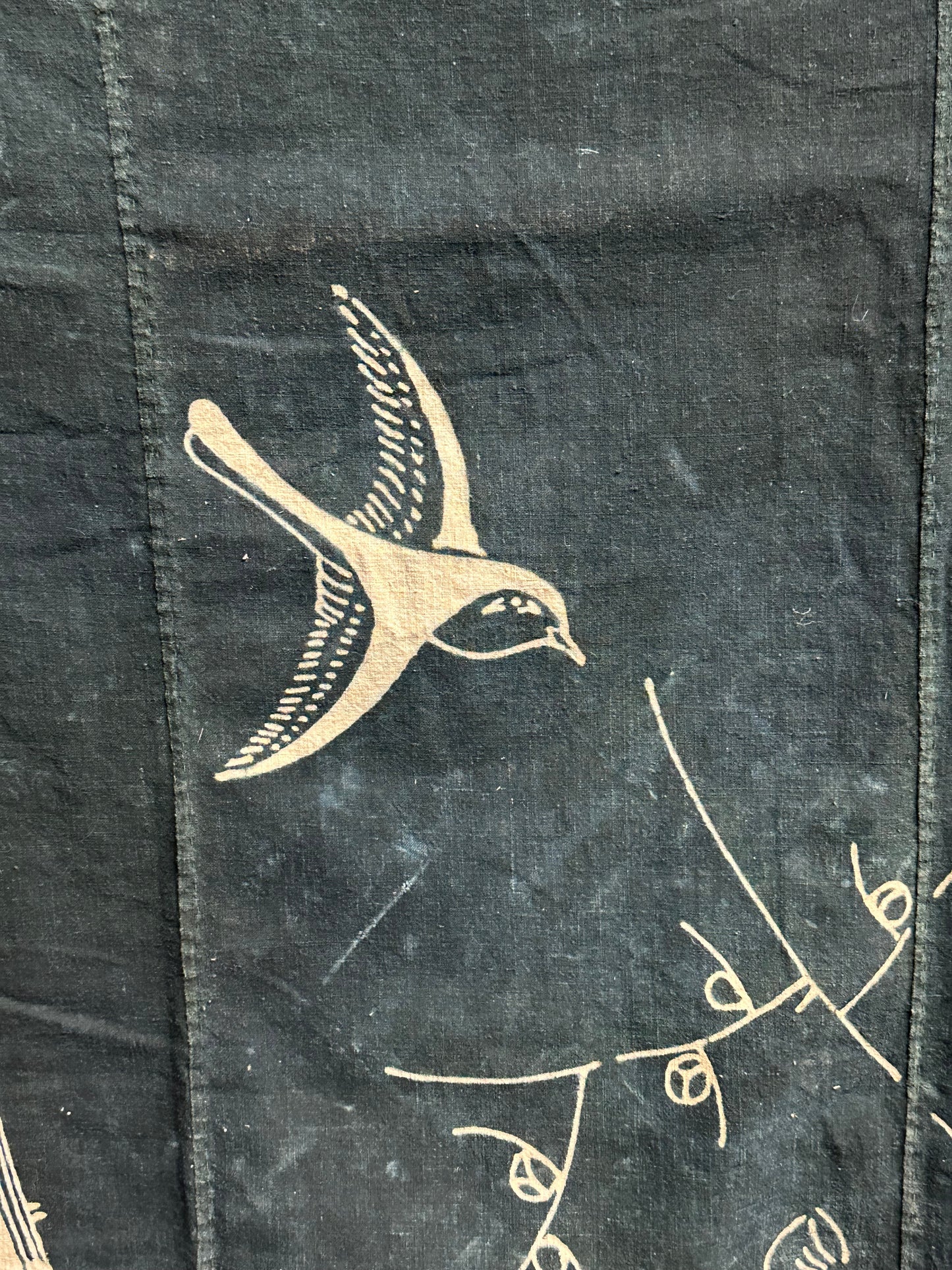 Antique Japanese 19th Century Textile - Tsutsugaki 50"x59" Plum Blossum #59