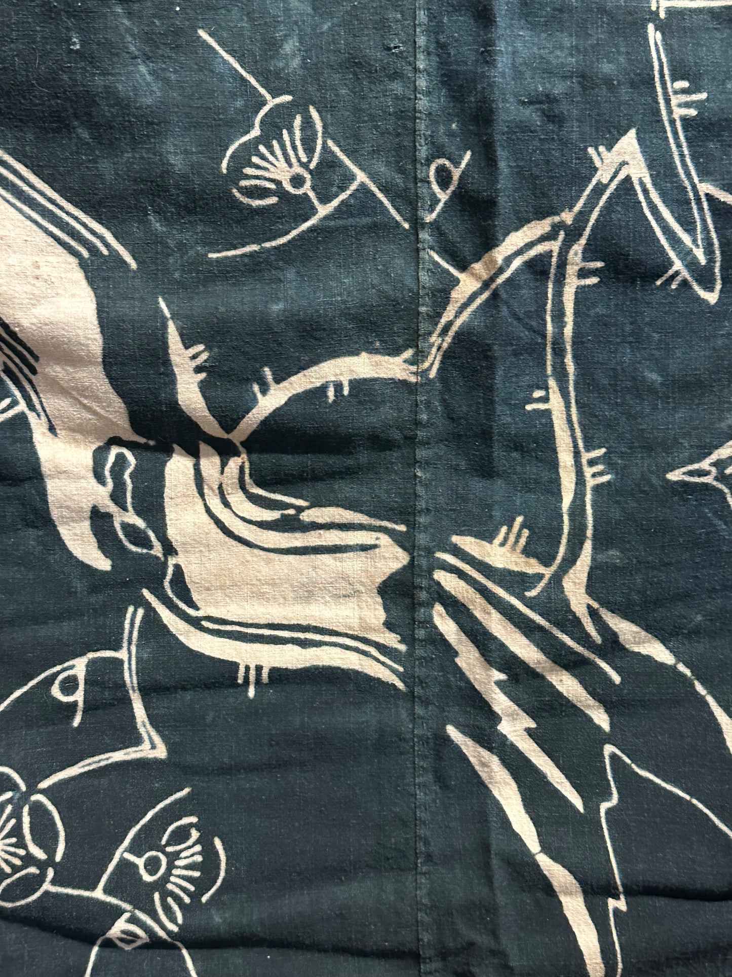 Antique Japanese 19th Century Textile - Tsutsugaki 50"x59" Plum Blossum #59