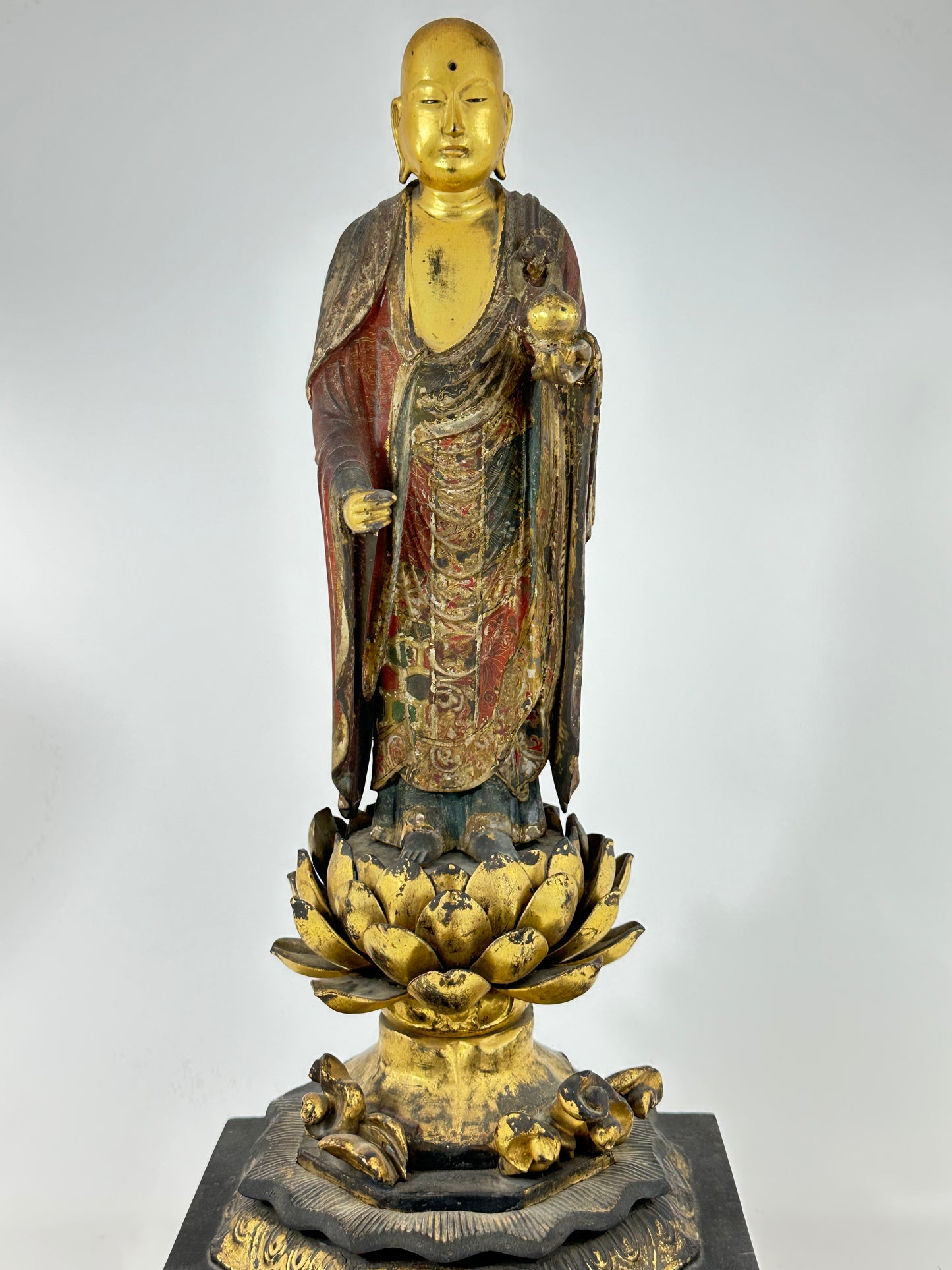 Antique Japanese 18th/19th Century Bodhisattva Buddhist Gilded Sculpture Standing LS#058