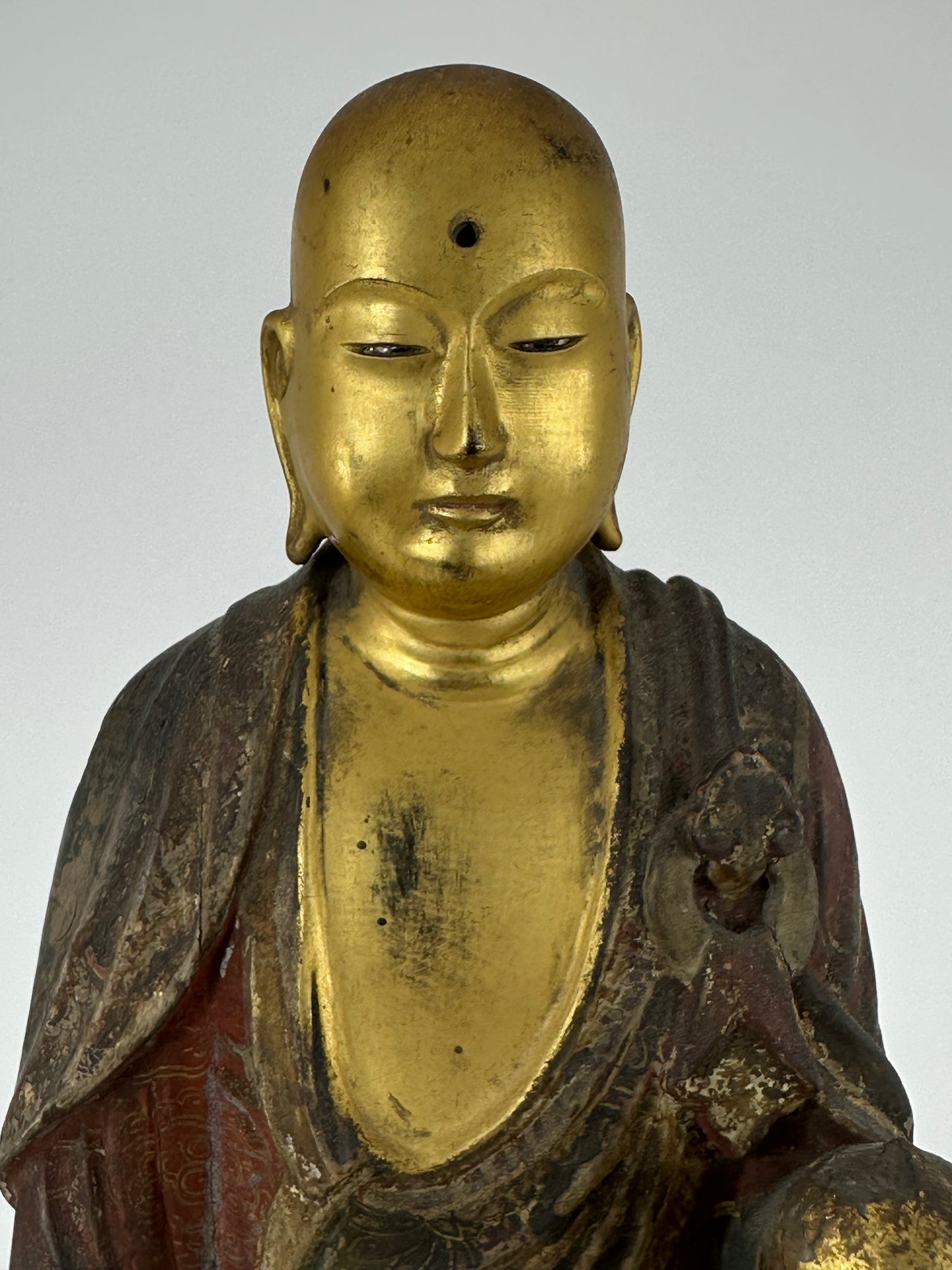 Antique Japanese 18th/19th Century Bodhisattva Buddhist Gilded Sculpture Standing LS#058