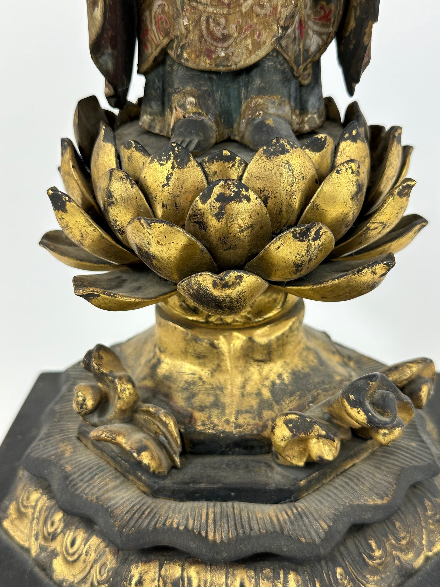 Antique Japanese 18th/19th Century Bodhisattva Buddhist Gilded Sculpture Standing LS#058