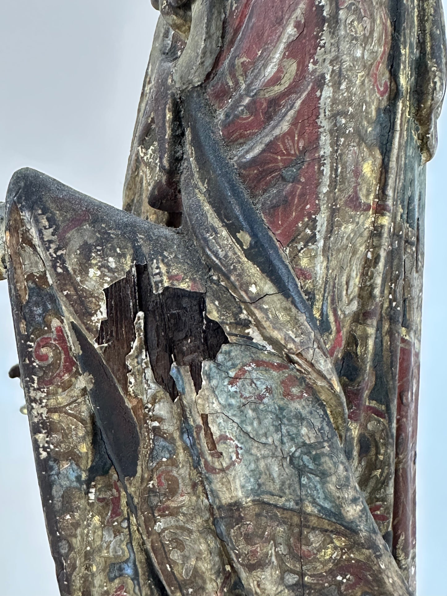Antique Japanese 18th/19th Century Bodhisattva Buddhist Gilded Sculpture Standing LS#058