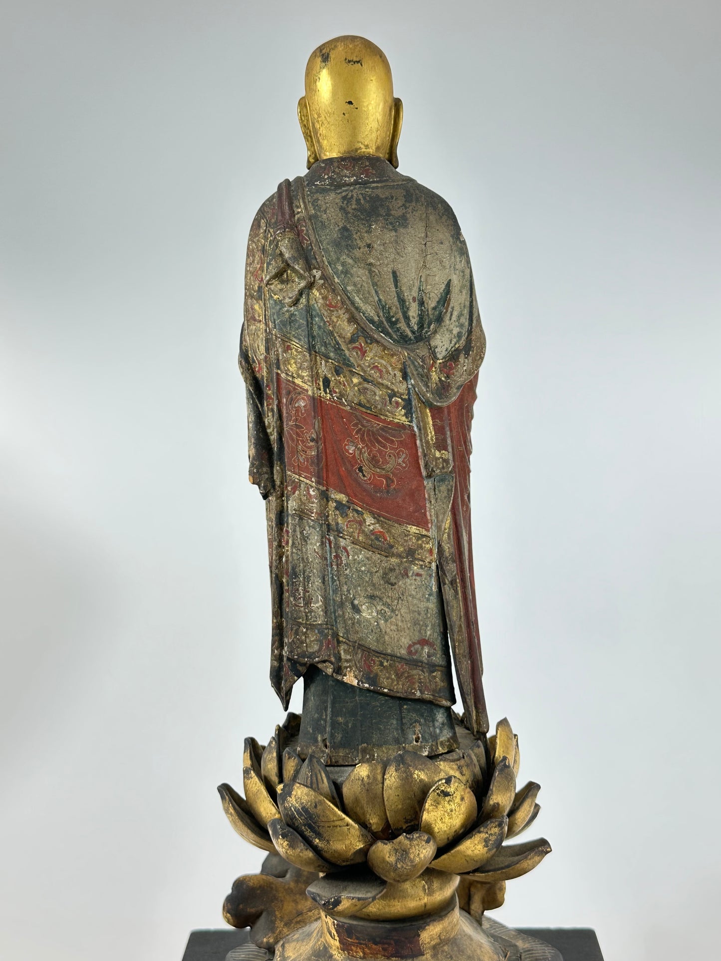 Antique Japanese 18th/19th Century Bodhisattva Buddhist Gilded Sculpture Standing LS#058