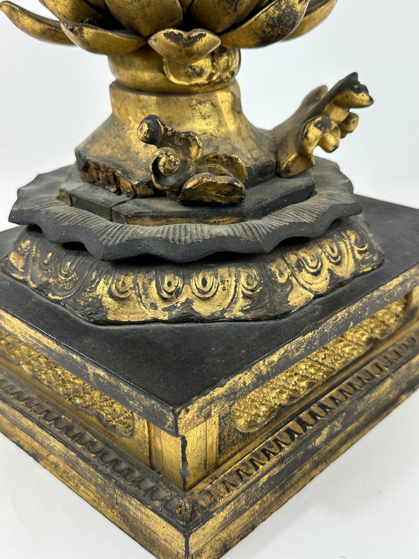 Antique Japanese 18th/19th Century Bodhisattva Buddhist Gilded Sculpture Standing LS#058