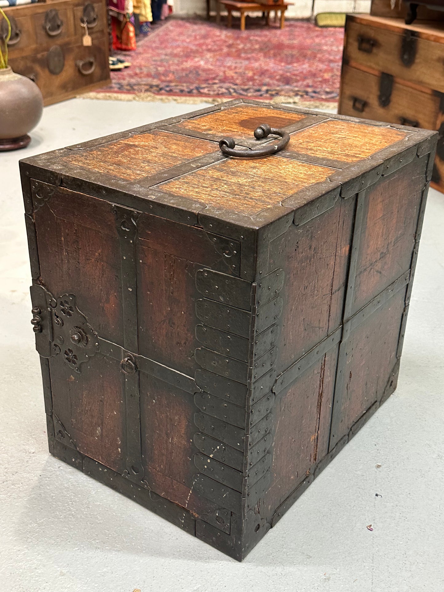 Rare Antique Japanese Edo Era (c1800's) Funadansu Ship's Tansu Chest 17"