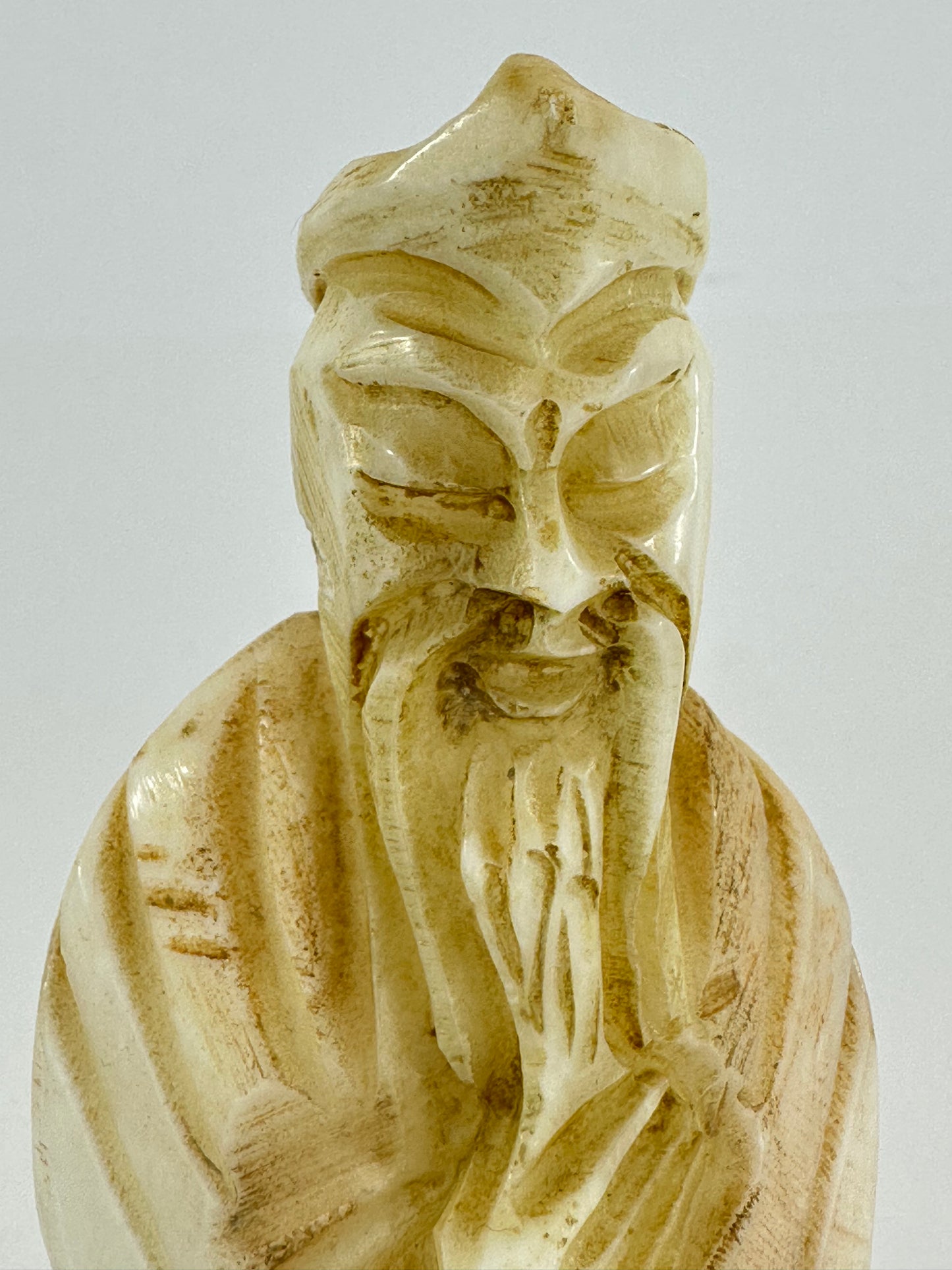 Vintage Chinese Stone Figure of Shoulao, God of Longevity ~8"