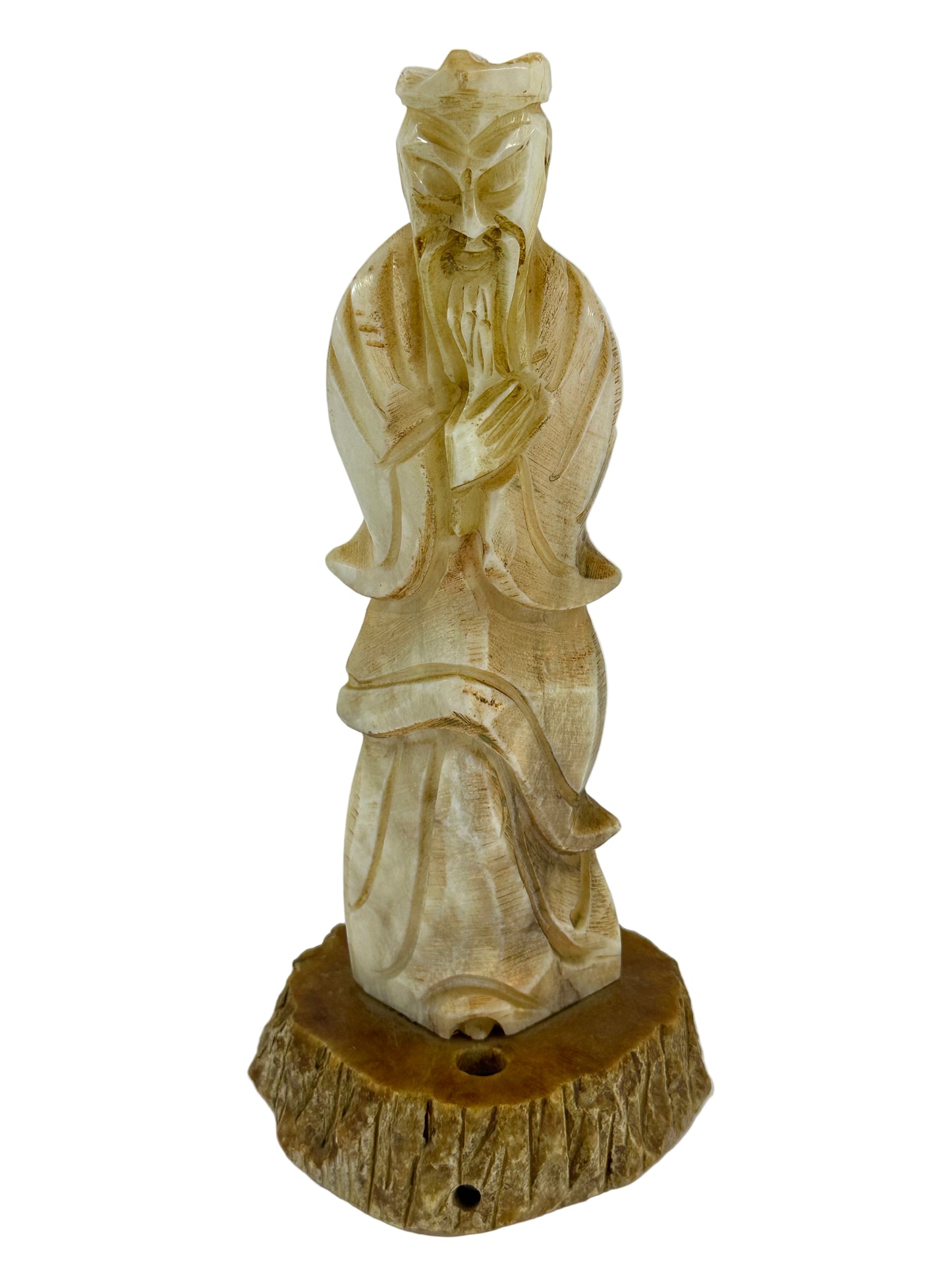 Vintage Chinese Stone Figure of Shoulao, God of Longevity ~8"