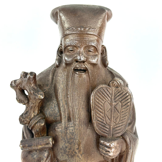 Vintage Chinese Ceramic Figure of Shoulao God of Longevity ~11"