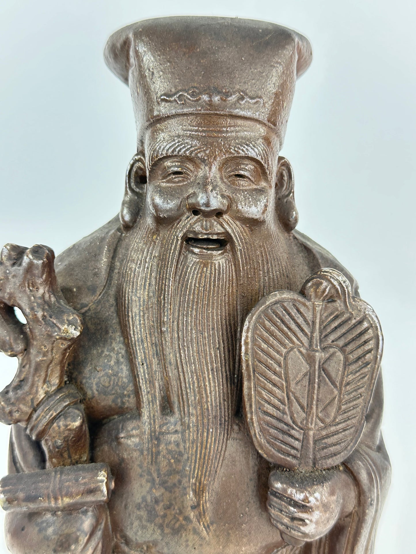 Vintage Chinese Ceramic Figure of Shoulao God of Longevity ~11"