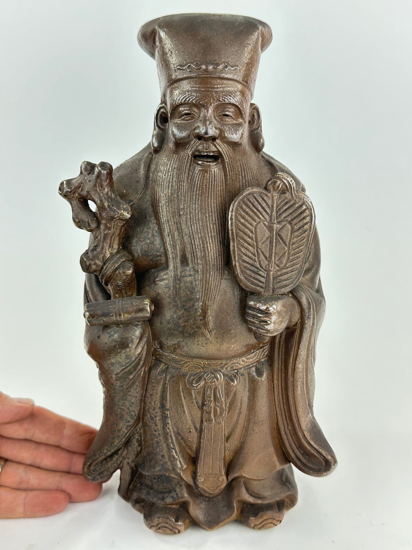 Vintage Chinese Ceramic Figure of Shoulao God of Longevity ~11"