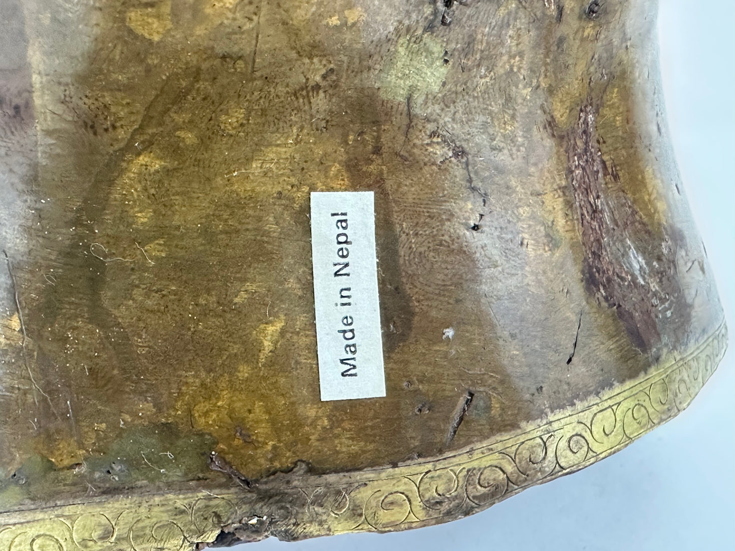 Vintage Nepalese Gilt Bronze Figure of Caishen the God of Wealth ~11"