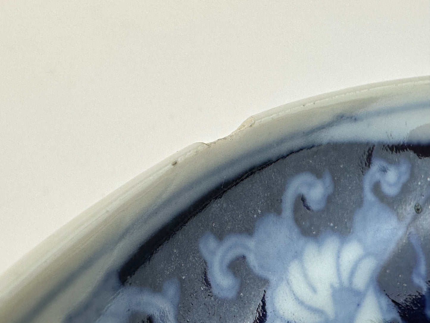 Antique Japanese Blue and White Landscape Dish with Pavilion Scene 6.25"W