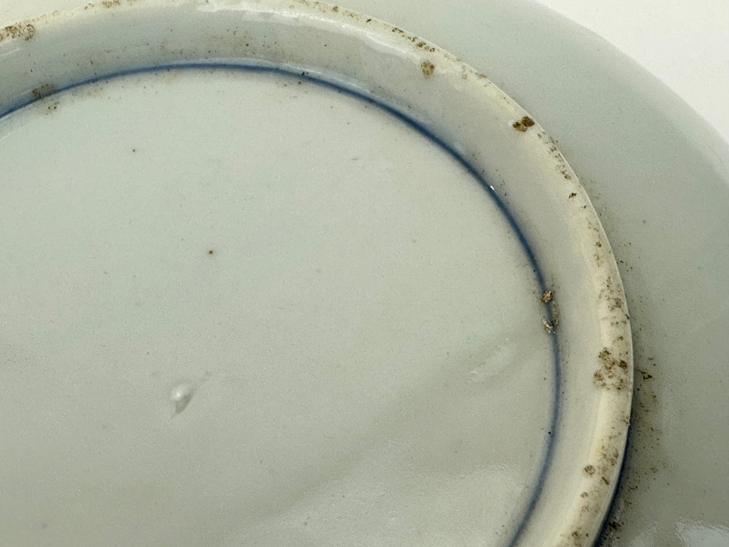 Antique Japanese Blue and White Landscape Dish with Pavilion Scene 6.25"W