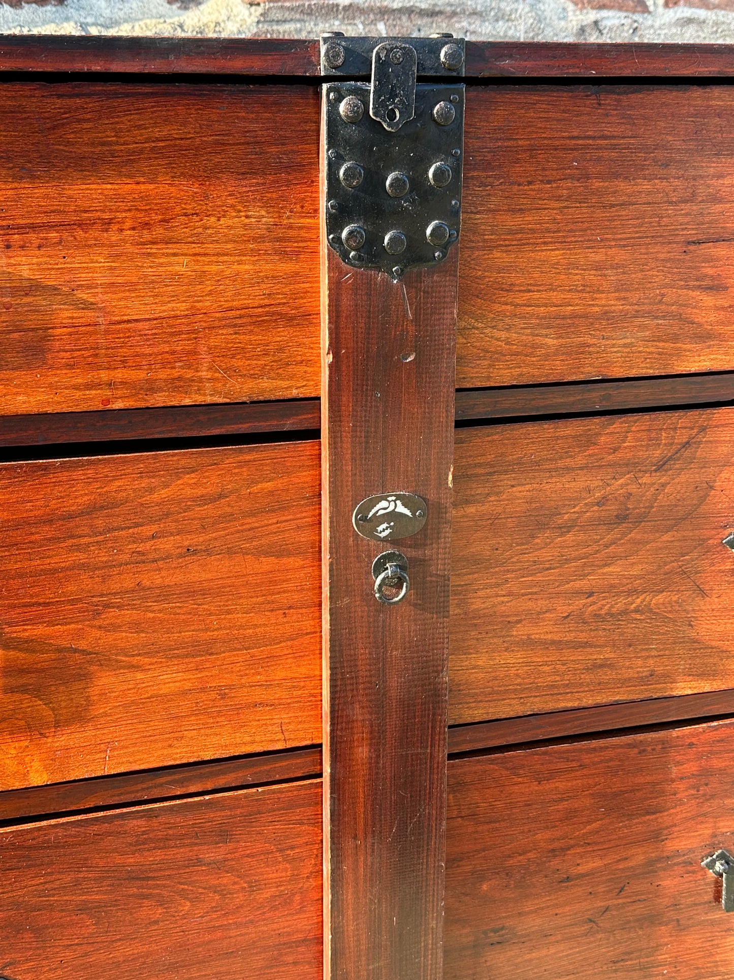 Antique Japanese Meiji Ishōdansu Kimono Tansu Chest Sugi Wood 38"H