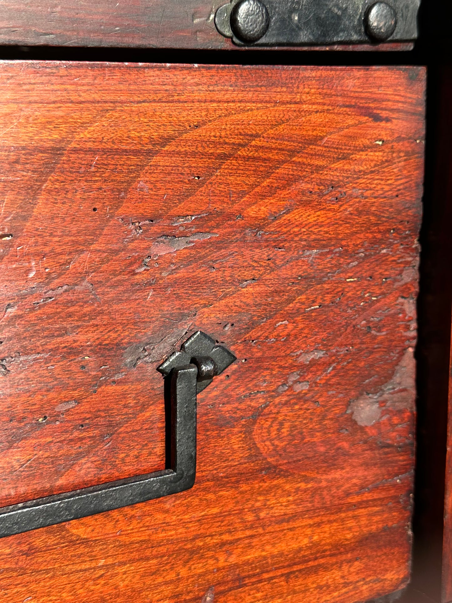 Antique Japanese Meiji Ishōdansu Kimono Tansu Chest Sugi Wood 38"H