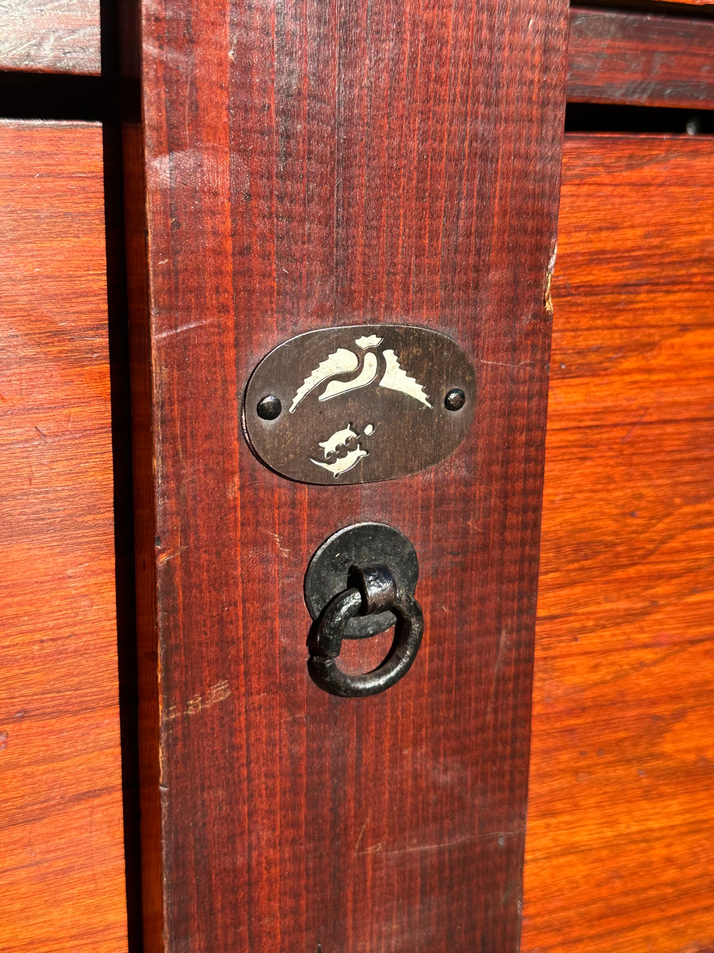 Antique Japanese Meiji Ishōdansu Kimono Tansu Chest Sugi Wood 38"H