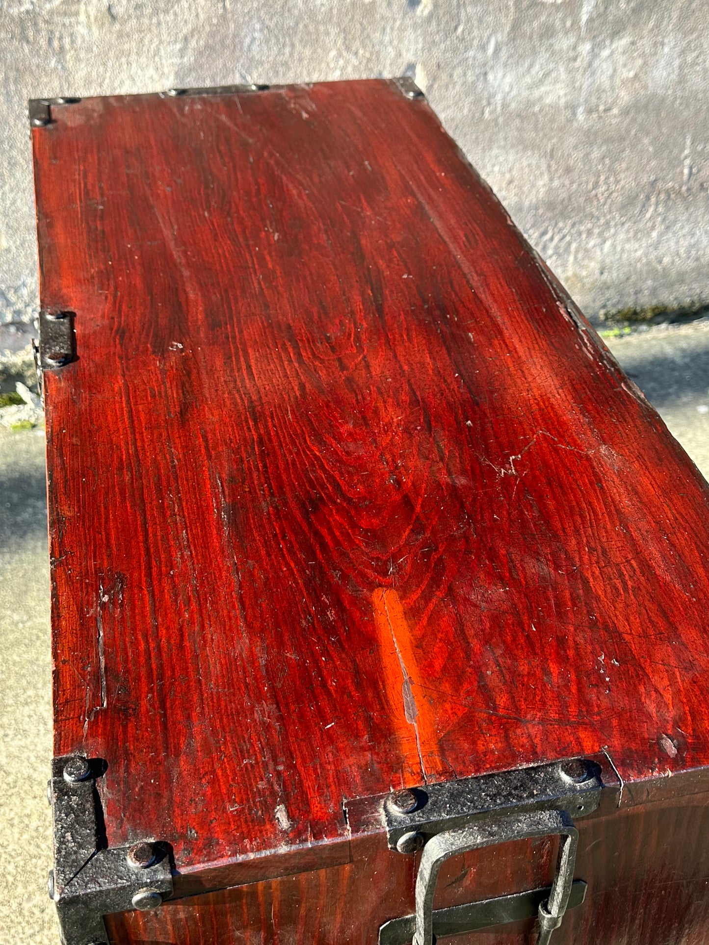 Antique Japanese Meiji Ishōdansu Kimono Tansu Chest Sugi Wood 38"H