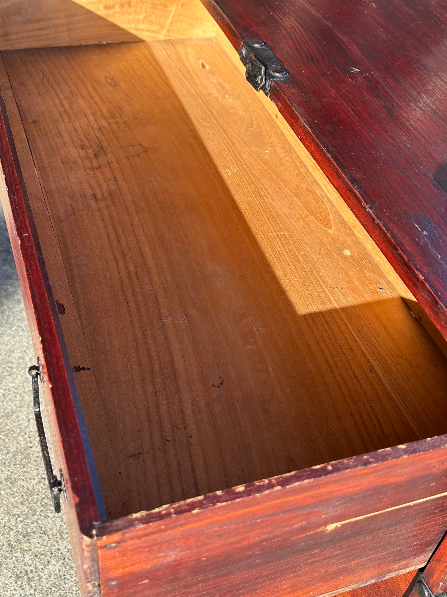 Antique Japanese Meiji Ishōdansu Kimono Tansu Chest Sugi Wood 38"H