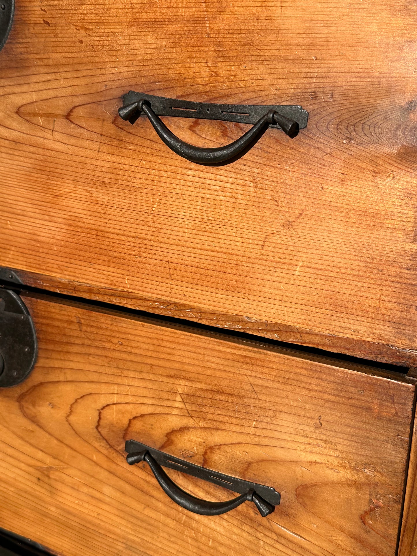 Antique Japanese Meiji Period Sugi Ishō-dansu Tansu Chest Storage Cabinet 28"H