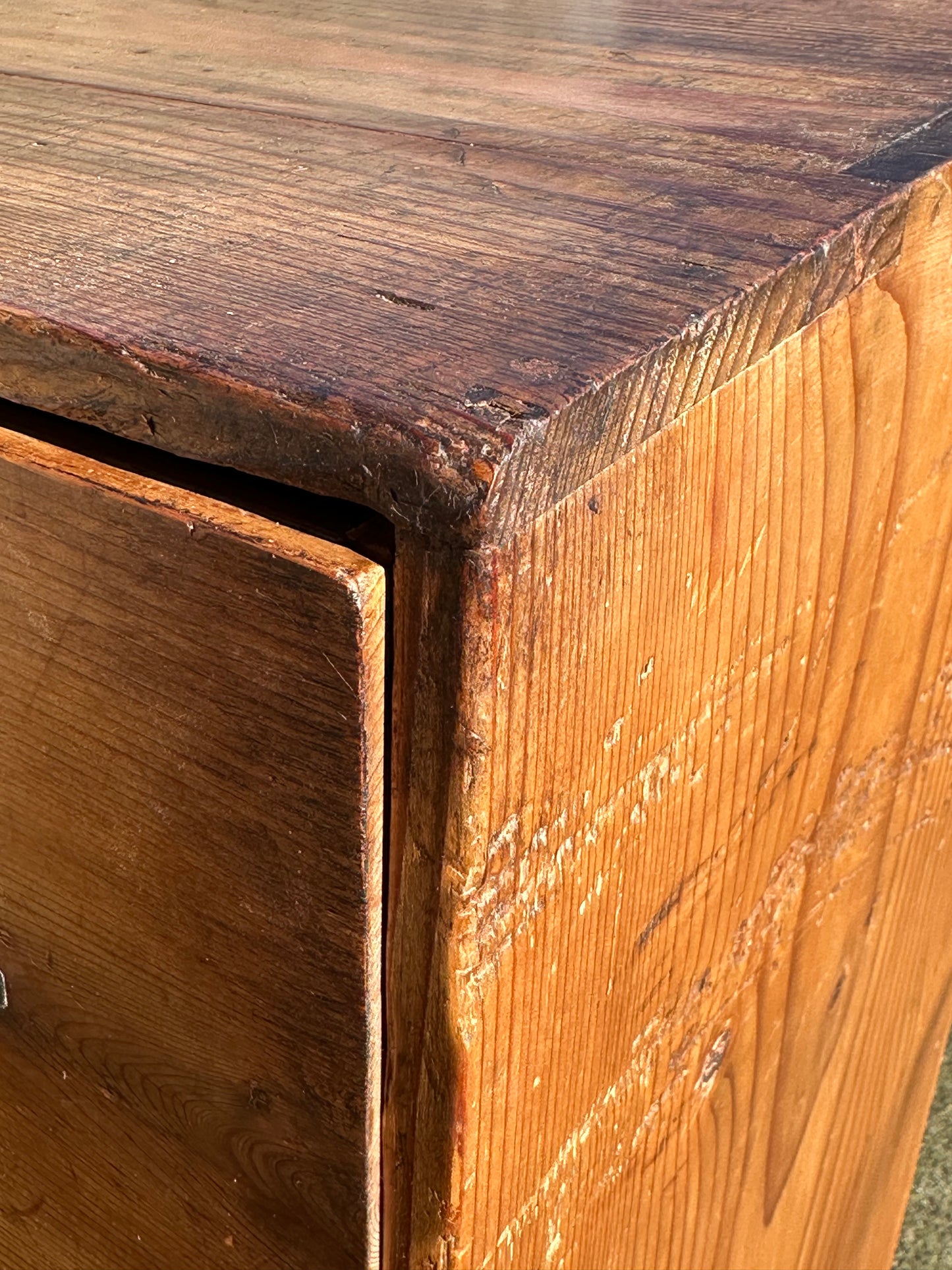 Antique Japanese Meiji Period Sugi Ishō-dansu Tansu Chest Storage Cabinet 28"H
