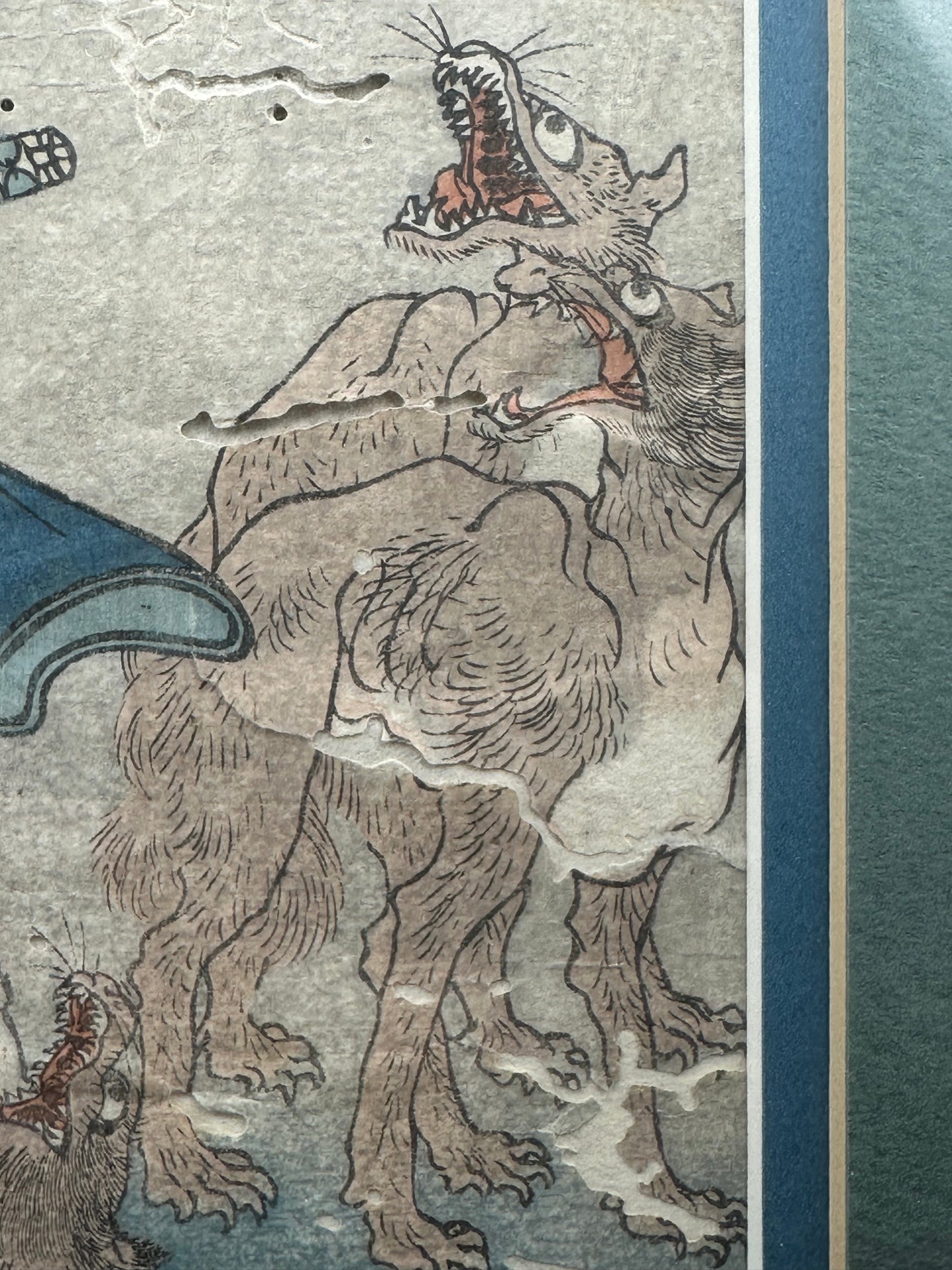 Original Japanese Woodblock Print by Utagawa Kuniyoshi Warrior Print c1840's