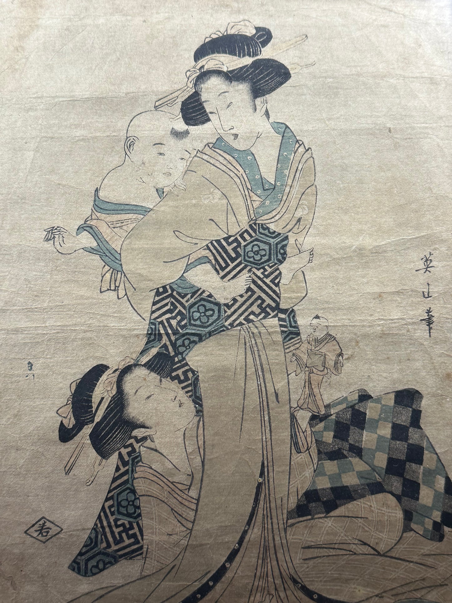 Original Japanese Woodblock c1830's Print by Kikukawa Eizan (1787–1867)
