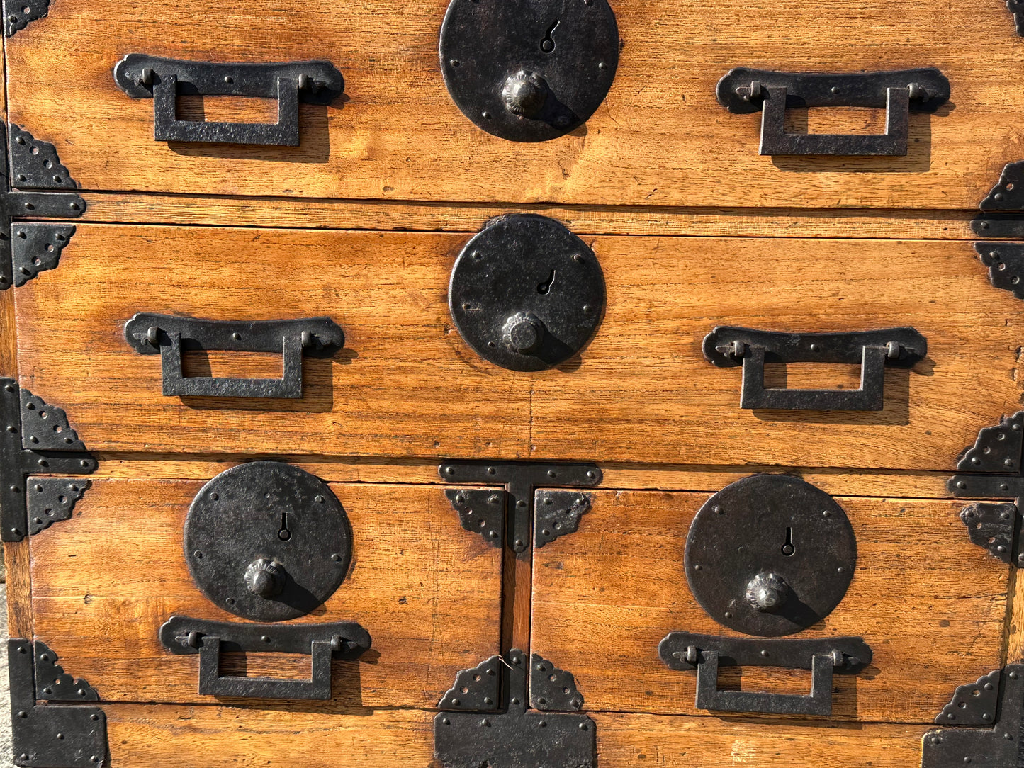 Antique Japanese Meiji Era Kodansu 5 Drawer Kiri Wood Tansu 23"H