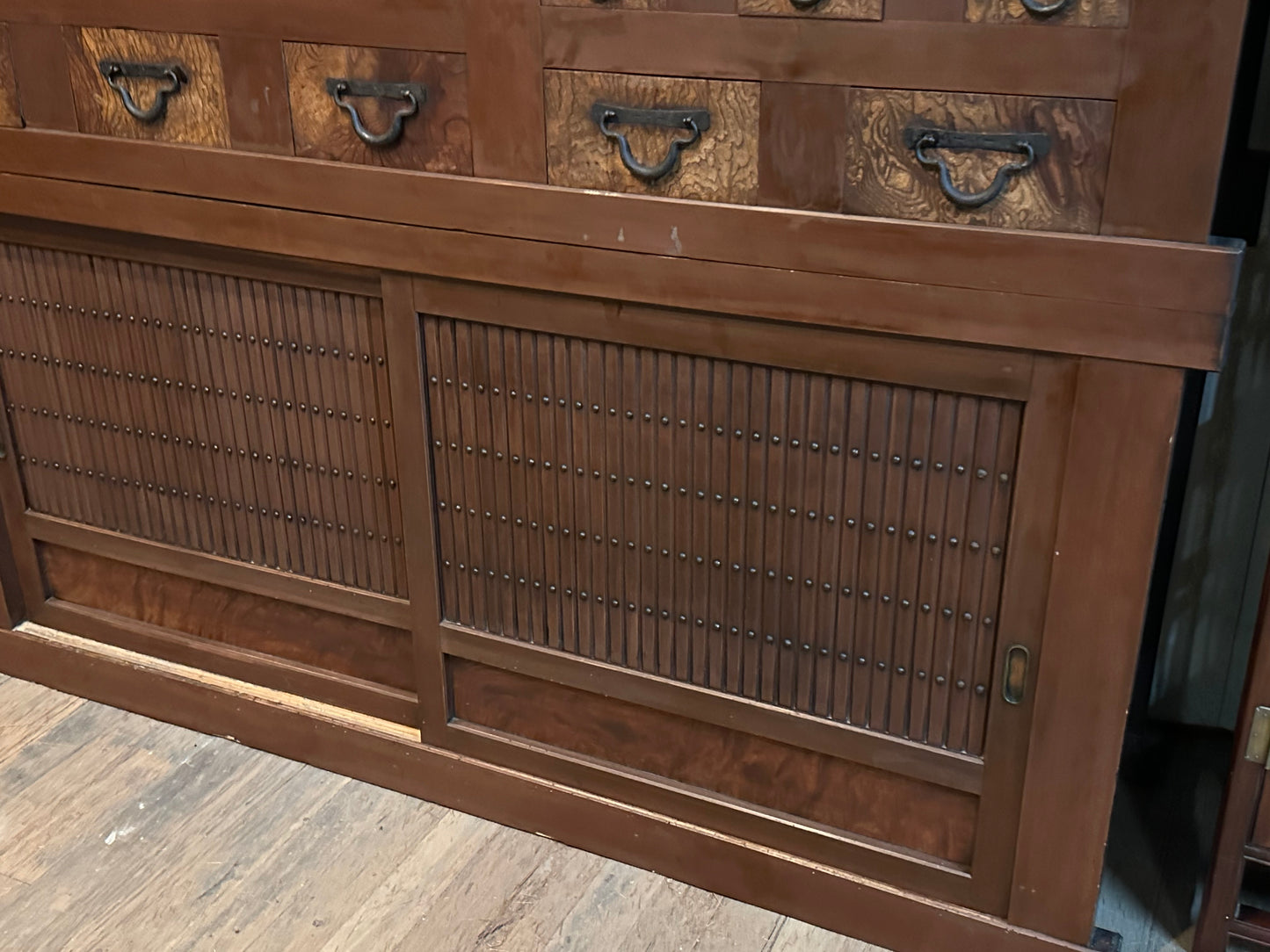 Antique Japanese Meiji Era c1880's Mizuya Kitchen Tansu 6ft