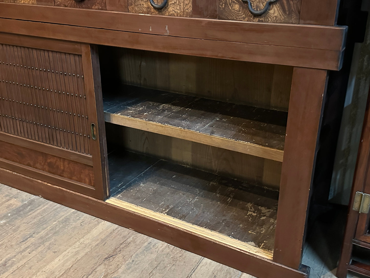 Antique Japanese Meiji Era c1880's Mizuya Kitchen Tansu 6ft