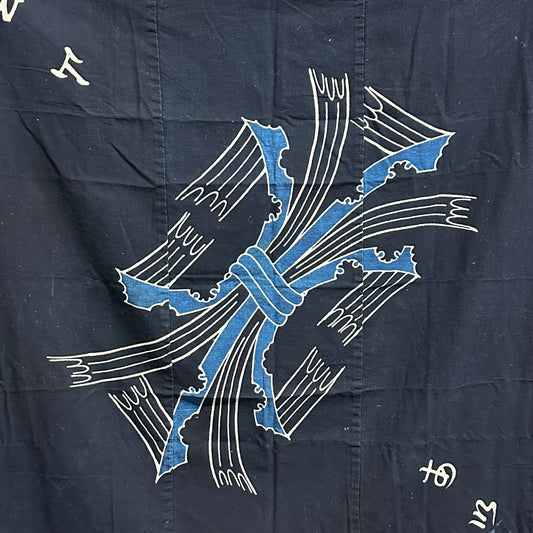 Antique Japanese 19th Century Textile - Tsutsugaki 38"x40" Abalone #106