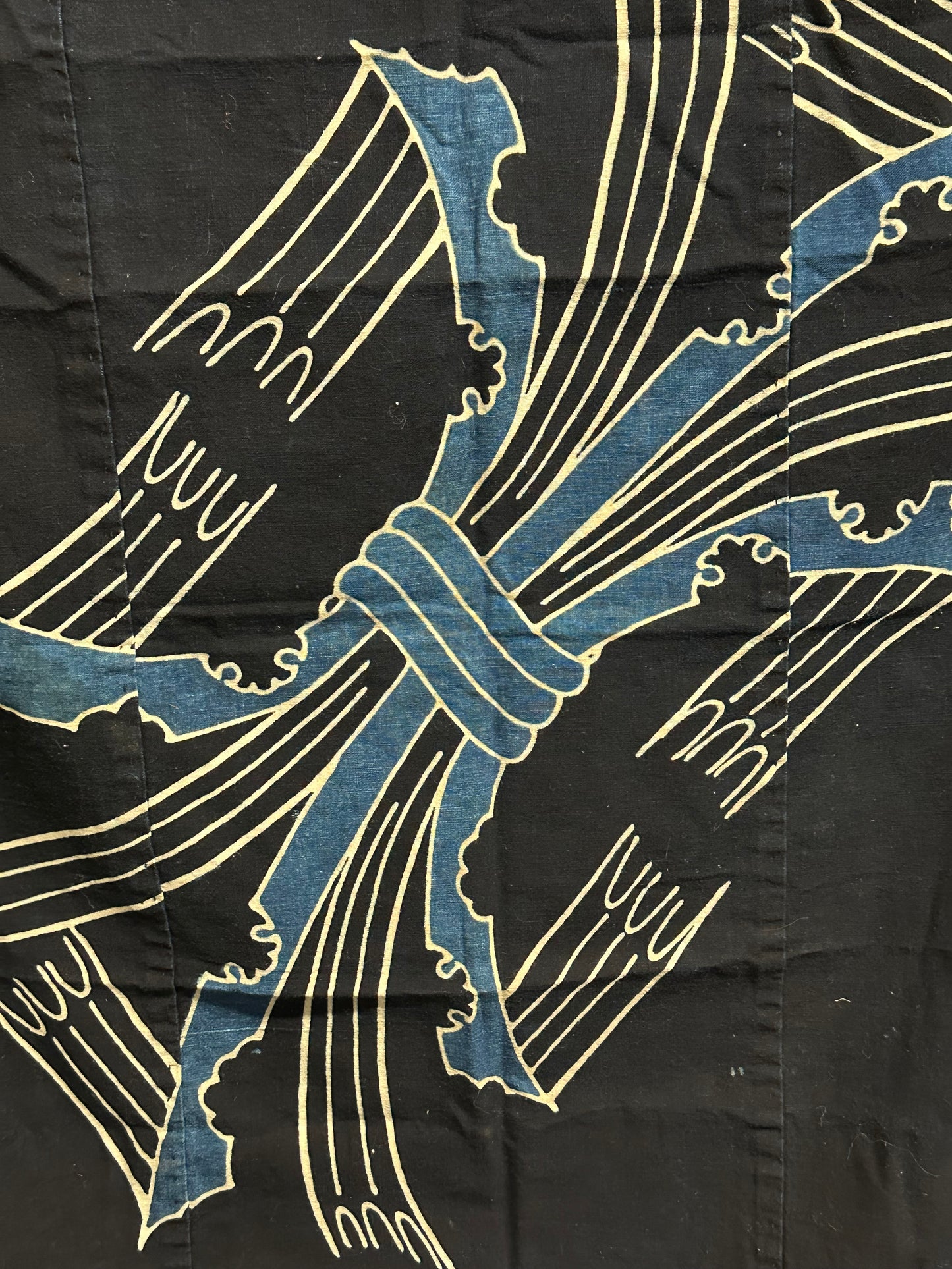 Antique Japanese 19th Century Textile - Tsutsugaki 38"x40" Abalone #106