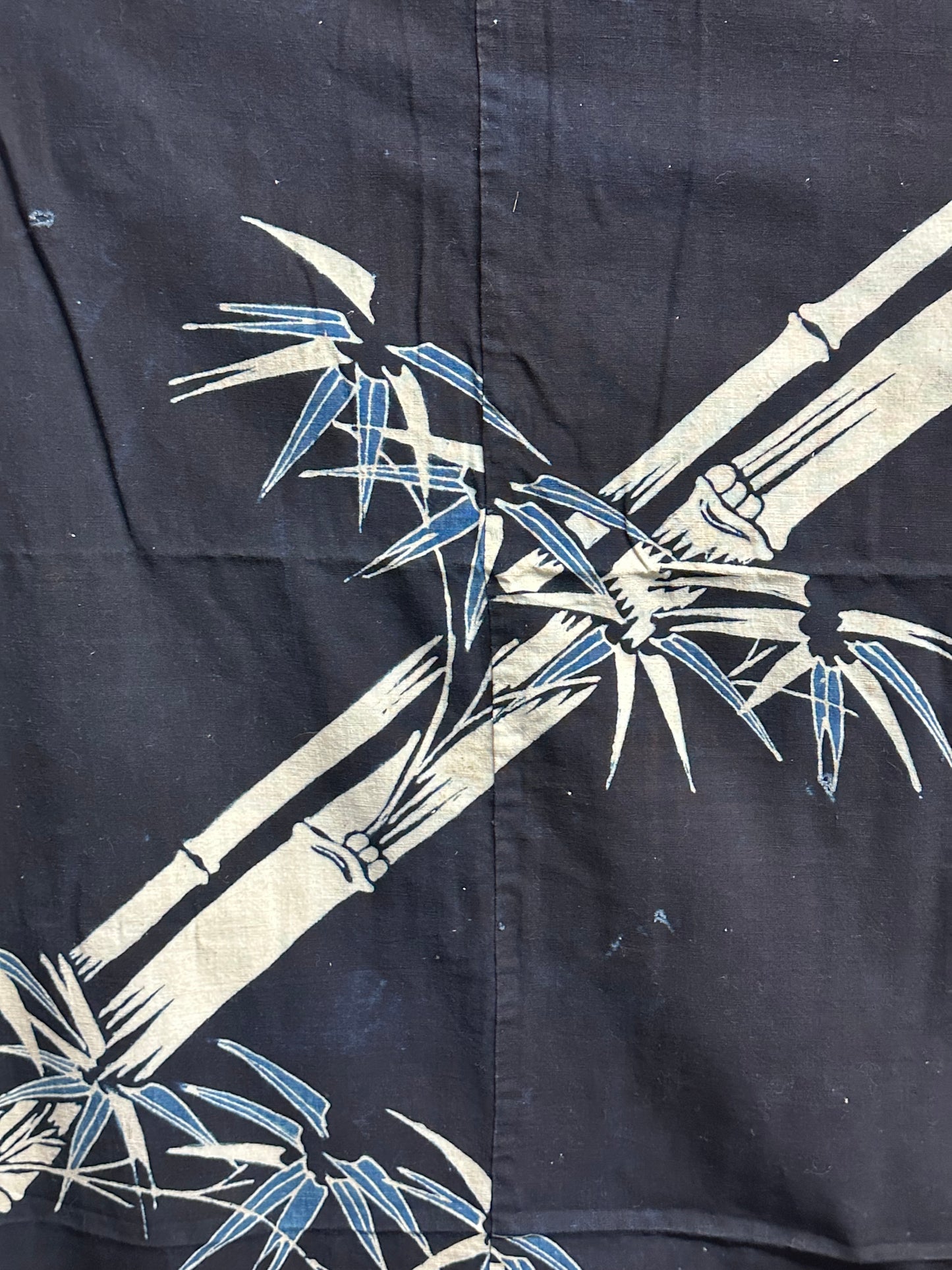 Antique Japanese 19th Century Textile Bamboo & Plum Tsutsugaki 50"x57" #28