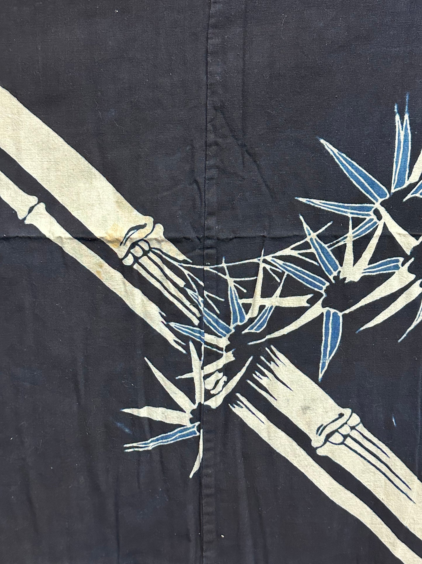 Antique Japanese 19th Century Textile Bamboo & Plum Tsutsugaki 50"x57" #28